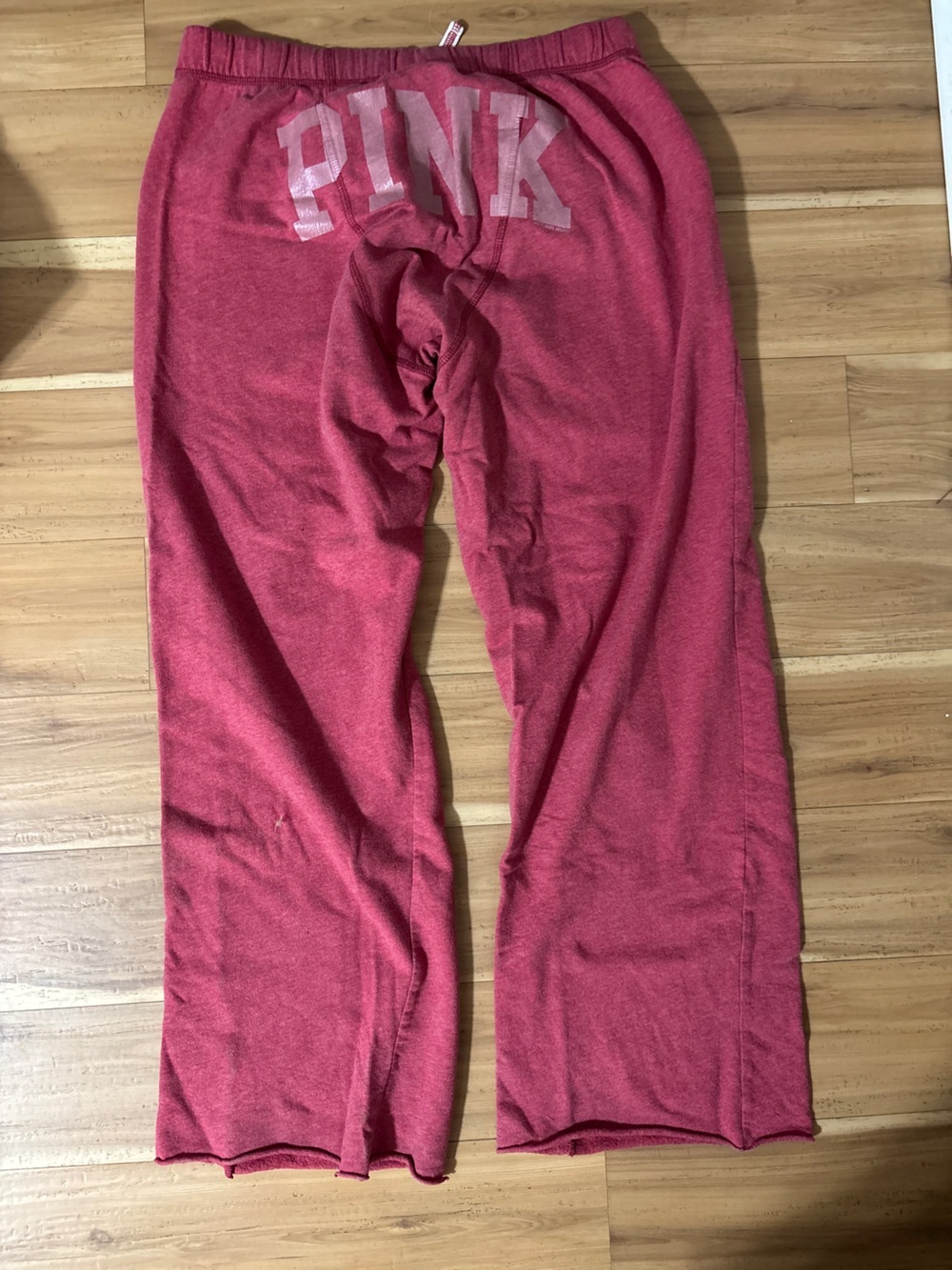 Y2K Victoria's Secret Pink Peace Logo Flare Sweatpants - Picture 3 of 4